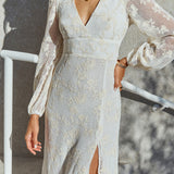 Layla Long-Sleeve Maxi Dress Cream