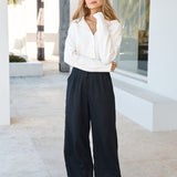 Riviera Bliss Linen Pants Black