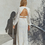 Layla Long-Sleeve Maxi Dress Cream