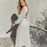 Layla Long-Sleeve Maxi Dress Cream