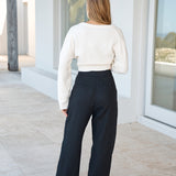 Riviera Bliss Linen Pants Black