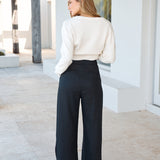 Riviera Bliss Linen Pants Black