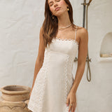 Honeymoon Heart Mini Dress Beige