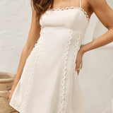 Honeymoon Heart Mini Dress Beige