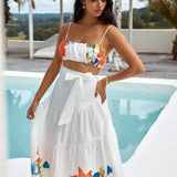 Garden Bed Maxi Skirt White