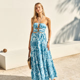 FORTUNATE ONE Aquamarine Maxi Dress Blue