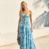 FORTUNATE ONE Aquamarine Maxi Dress Blue