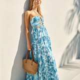 FORTUNATE ONE Aquamarine Maxi Dress Blue