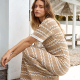 Cobble Stone Knit Maxi Dress Beige