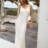 Youthful Glow Knit Maxi Dress White