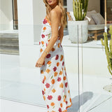 Garden Girl Strapless Maxi Dress Orange