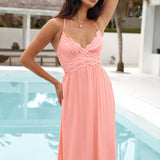 Dining By The Sea Midi Dress Peach