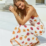 Garden Girl Strapless Maxi Dress Orange