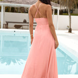 Dining By The Sea Midi Dress Peach