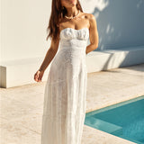 You and Me Strapless Maxi Dress White