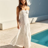 You and Me Strapless Maxi Dress White