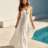 You and Me Strapless Maxi Dress White