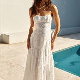 You and Me Strapless Maxi Dress White