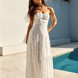 You and Me Strapless Maxi Dress White