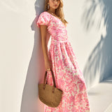 FORTUNATE ONE Garden Party Maxi Dress Pink