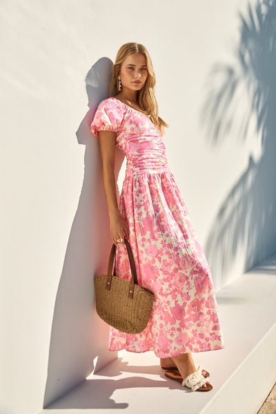 FORTUNATE ONE Garden Party Maxi Dress Pink