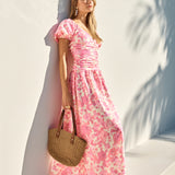 FORTUNATE ONE Garden Party Maxi Dress Pink