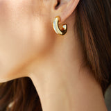 18K Gold Plated On Trend Earrings Gold