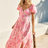 FORTUNATE ONE Garden Party Maxi Dress Pink