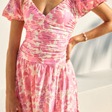 FORTUNATE ONE Garden Party Maxi Dress Pink