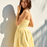 Intimate Evenings Bubble Hem Mini Dress Yellow