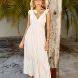 Blossoming Love Maxi Dress White