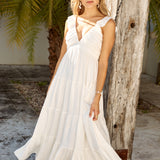 Blossoming Love Maxi Dress White