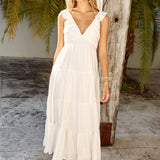 Blossoming Love Maxi Dress White