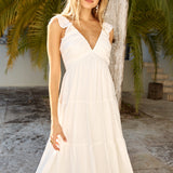 Blossoming Love Maxi Dress White