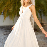 Blossoming Love Maxi Dress White