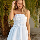 Lovely Girl Bubble Hem Mini Dress White