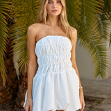 Lovely Girl Bubble Hem Mini Dress White