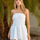 Lovely Girl Bubble Hem Mini Dress White