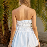 Lovely Girl Bubble Hem Mini Dress White