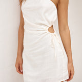 Weekender Linen Mini Dress White