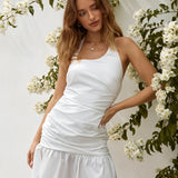 To Be Loved Halter Mini Dress White