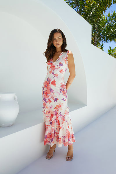 Sun-kissed Charm Floral Maxi Dress