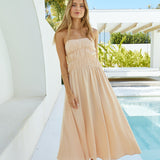 Heavenly Endeavours Satin Maxi Dress Peach