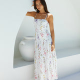 Luminous Field Floral Maxi Dress White