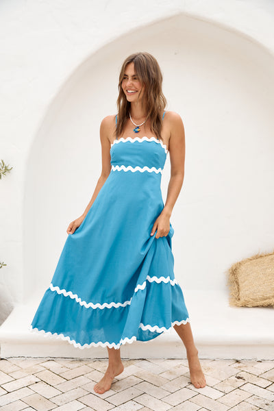 Sweet Devotion Maxi Dress Blue