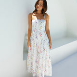 Luminous Field Floral Maxi Dress White