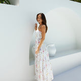 Luminous Field Floral Maxi Dress White