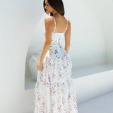 Luminous Field Floral Maxi Dress White