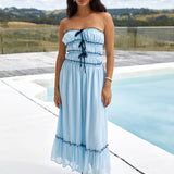 Talulah Strapless Maxi Dress Blue