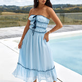 Talulah Strapless Maxi Dress Blue